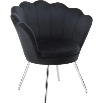 LuxuryForm DESIGN Kosmetické křeslo FREY VELUR se stříbrnými nohami - černé