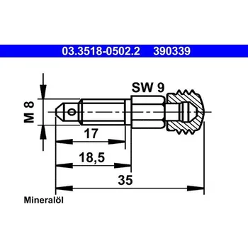Brzdový systém Odvzdušňovací šroub / ventil ATE 03.3518-0502.2