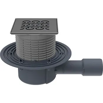 Odvodňovací žlab HL podlahová vpust DN40/50, vodorovný odtok, z.u. Primus blue (suchý sifon), nástavec s rámem 121x121 mm Klick-Klack/115x115 mm mřížka Seine, nerez (HL510Prblue-3121)