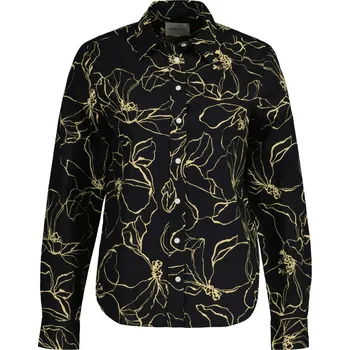 Dámská košile KOŠILE GANT REG LINE DRAWING COT VOILE SHIRT EBONY BLACK