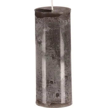 Svíčka Autronic Svíčka sloupcovitá vyšší - parafínový vosk, bez vůně, barva tmavě šedá. - SVD1001 GREY2-DK