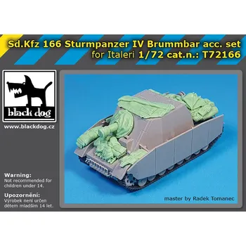 Plastikový model Blackdog 1/72 SD Kfz.166 Sturmpanzer IV Brummbar acc. Set