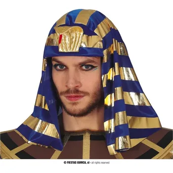 Karnevalový doplněk Guirca Faraonova zlatomodrá pokrývka hlavy