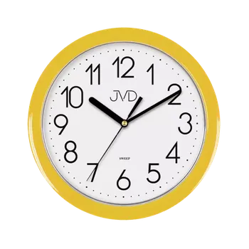 Hodiny JVD Žluté dětské nástěnné netikající tiché hodiny JVD sweep HP612.12