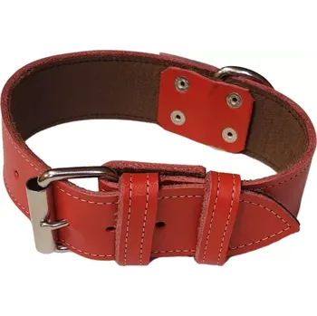 Obojek pro psa Palkar obojek z kůže hlazenice pro psy 80 cm x 40 mm červený
