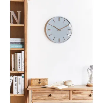 Hodiny Nástěnné hodiny ø 34 cm šedé závěsné hodiny bez číslic moderní doplněk do obývacího pokoje ložnice Beliani