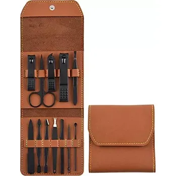 Manikúrní set pánský 12 dílný hnědý