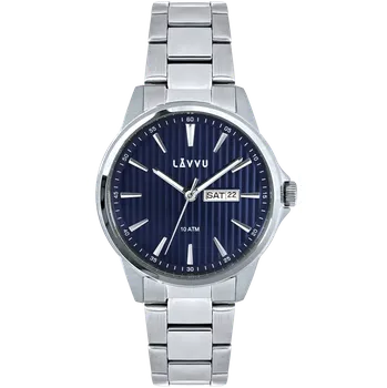 Hodinky LAVVU Stylové náramkové pánské hodinky TRONES Deep Blue 100M LWM0270 (Spolehlivé hodinky LAVVU z nerezové oceli)
