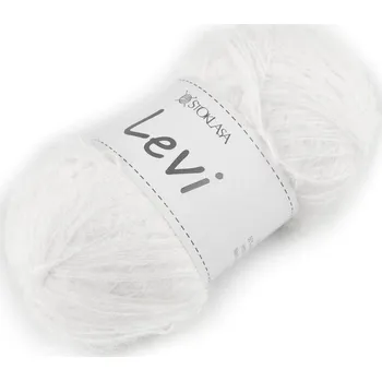Příze Připlétací a pletací příze Levi 50 g - 1 bílá
