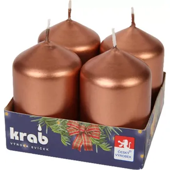 Svíčka Svíčka adventní válec 40x60 mm - metalická měděná (4ks)