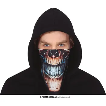 Karnevalový doplněk Guirca Šátek na suchý zip kostlivec