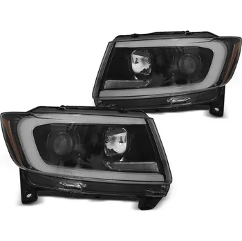 Přední světlomet Přední světla s LED TUBE, dynamickým blinkrem Chrysler Jeep Grand Cherokee 11-13 černá