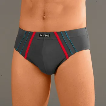 Pánské spodní prádlo Blancheporte Sada 6 slipů s pohodlným pasem a kontrastní paspulkou sada modrá+antracitová 77/84 (S)