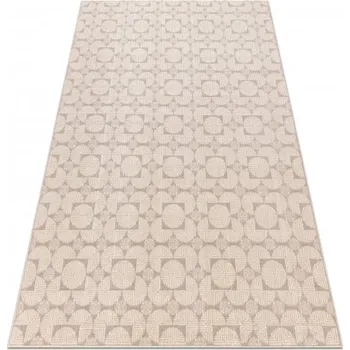 Koberec Makro Abra Kusový koberec vlněný ANGEL 7887 52022 Geometrický béžový šedý Rozměr: 80x150 cm