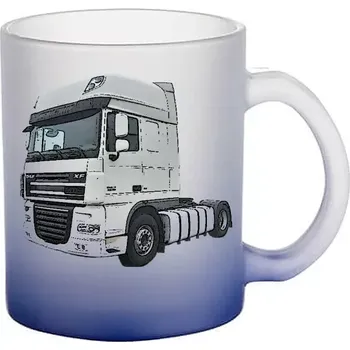 DAF XF 105 skleněný hrnek nákladní auto (hrneček s tahačem matné sklo TRUCK)