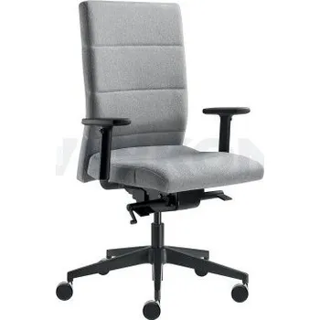 Židle kancelářská Laser, vysoce odolný potah, Typ: 695-SYS-N6, Popis: Otočná s výškově stavitelným sedákem i opěrákem, čalounění Steelcut Trio, kříž z leštěného hliníku (bez područek a opěrky hlavy)