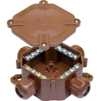 Elektroinstalační krabice SEZ DOLNY KUBÍN SEZ Krabice 6455-12 5.P/7 acidur IP67, 4-pólová, hnědá 10013011.00