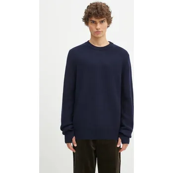 Pánský svetr Vlněný svetr Norse Projects Henning Merino Crew, XL, námořnická modř, 59X