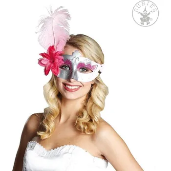 Karnevalová maska Rubies USA Domino s peřím a květem D