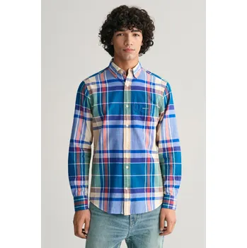 Pánské oblečení KOŠILE GANT REG INDIAN MADRAS SHIRT RICH BLUE