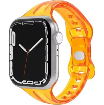 Příslušenství k chytrým hodinkám eses Silikonový transparentní řemínek pro Apple Watch - Oranžový, 38mm, 40mm, 41mm