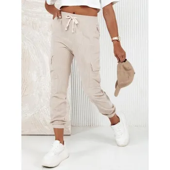 Dámské kalhoty Dámské pruhované kalhoty CHICCORD béžové UY2174