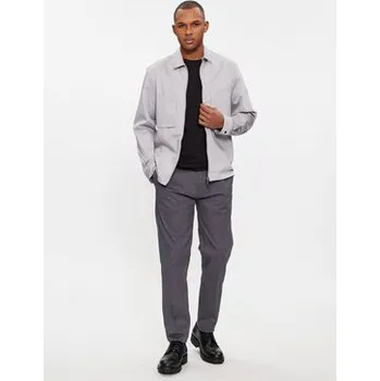 Pánské kalhoty Calvin Klein Společenské kalhoty Modern Twill Tapered Pleat K10K111490 Šedá Slim Fit M