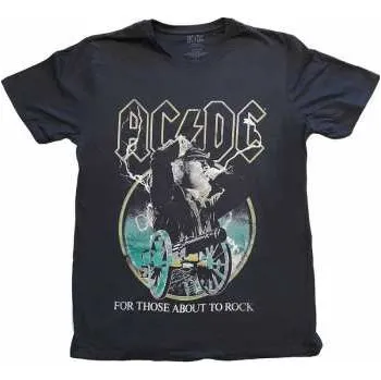 Pánské tričko Merch AC/DC: Tričko For Those About To Rock Yellow Outlines M 2022