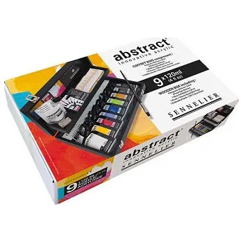 Speciální výtvarná barva Sada akrylových barev Sennelier Abstract 9x120ml s příslušenstvím (Sada akrylových barev Sennelier Abstract 9x120ml s příslušenstvím)