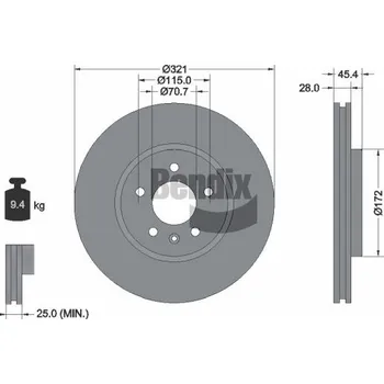 Brzdový kotouč Brzdový kotouč BENDIX Braking BDS2030HC