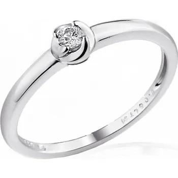 Prsten Gems, Zásnubní prsten Norin s diamantem, bílé zlato, vel. 55, prům. 17.5 mm, 585-38-1-1320.1B00.0.55.HSI1.000