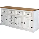 Bílá komoda Cora - 3D7S masiv borovice