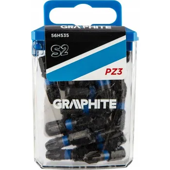 Bit Nárazové bity PZ3 x 25 mm, 20 ks, GRAPHITE 56H535