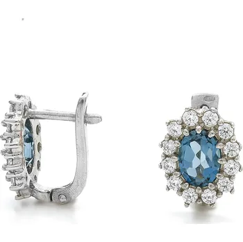 Náušnice Stříbrné náušnice pravý topaz London