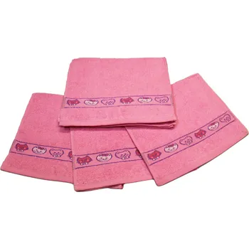 Dětský ručník pro mateřské školy - Kočička růžová