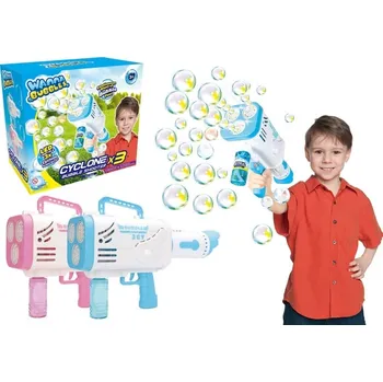 Bublifuk Wanna Bubbles Cyclone Bubble Shooter 24 průchodů 22 x 40 x 12 cm 100 ml mix barev