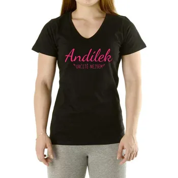 Dámské tričko - Andílek rozhodně nejsem - černé - L