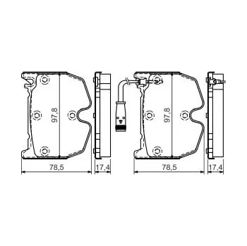 Brzdová destička Brzdové destičky 97,8mm Mercedes S-CLASS (W220) - Bosch