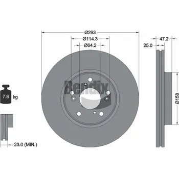 Brzdový kotouč Brzdový kotouč BENDIX Braking BDS2312