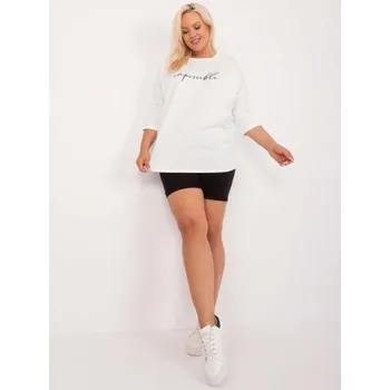 Dámská halenka Dámská halenka plus size bavlněná s aplikací ecru