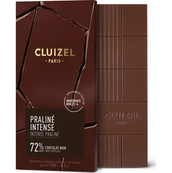 Čokoláda Michel Cluizel PRALINÉ INTENSE hořká čokoláda s ořechovým praliné 72% 100g