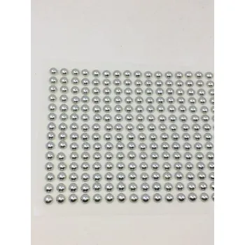 samolepka Samolepky 3D, půlperličky, stříbrné mat, 6mm, 27x 0,5 cm, arch