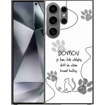 Pouzdro na mobilní telefon Gelový kryt mmCase na Samsung Galaxy S24 Ultra - kočičí motiv bílé pozadí