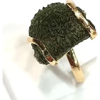 Prsten Zlatý prsten s vltavínem AU21