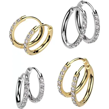 Náušnice Altar® Náušnice chirurgická ocel kruhy s kameny