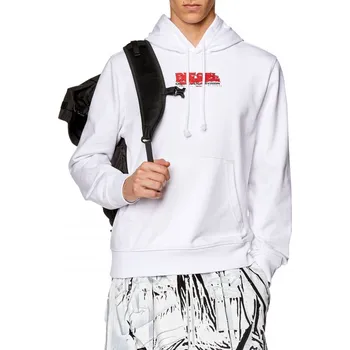 Pánská mikina MIKINA DIESEL S-GINN-HOOD-K37 SWEAT-SHIRT BRIGHT WHITE