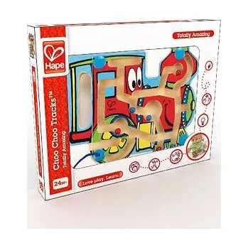 Hračka pro nejmenší Hape Mašinka bludiště s magnetickou hůlkou a korálky