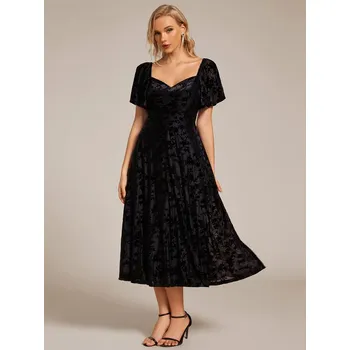 Dámské šaty Ever Pretty šaty midi délka v černé barvě 2271 Velikost: 5XL / 50 / 18 / 22