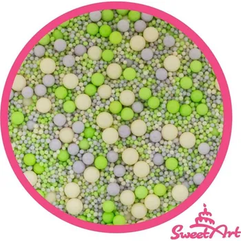 Jedlá dekorace na dort SweetArt cukrové zdobení Pastel sprinkle mix (80 g)