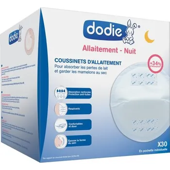 Menstruační vložka Dodie Tenké vložky do podprsenky - Noční (30 ks)